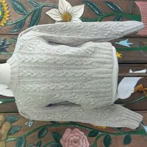 SOLD EUC Doen Oatmeal Cable Knit Fisherman Pullover Sweater Size S